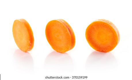 Carrot Slices Isolated On White Background