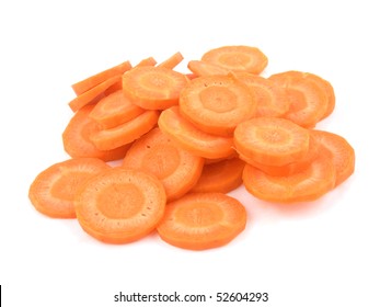 Carrot Slices On White Background