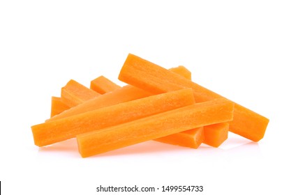 Carrot Sticks Isolated On White Background.