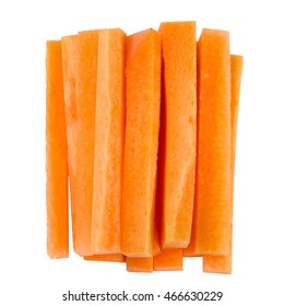 Carrot Sticks Isolated On White Background.