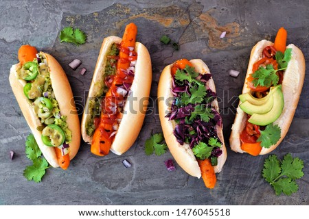 Similar – Image, Stock Photo Carrot Dog vegetarian hot dog