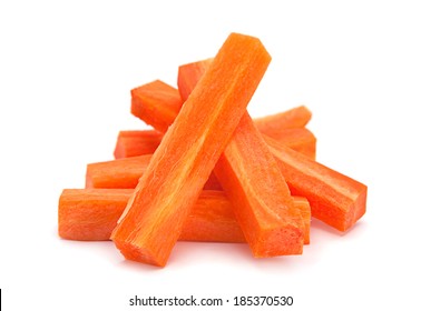 Carrot Vegetable Stick Heap Isolated On White Background