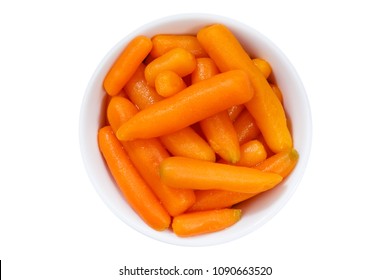 Carrots Baby Carrot Vegetable Vegetables From Above Bowl Isolated On A White Background