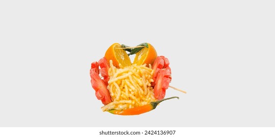 Carrots Oregon and green peppers and chips  - Powered by Shutterstock