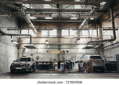 Cars In Auto Service. Repair And Maintenance.