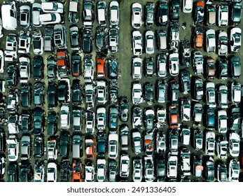 Cars junk yard trash parts