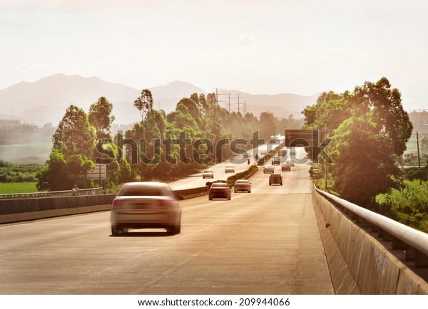 Cars On Highway Stock Photo (Edit Now) 209944066