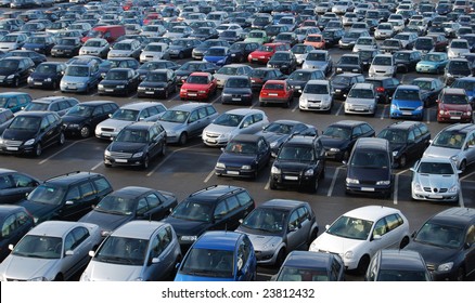 Cars on a parking lot in Germany