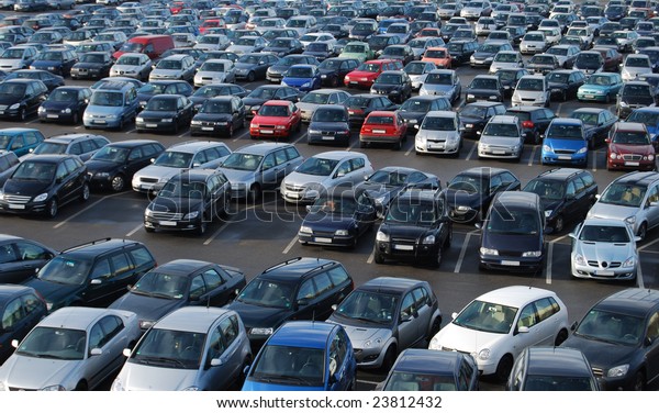 Cars on a parking lot in\
Germany