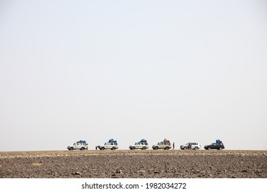 Cars On The Road At The Danakil Desert, Ethiopia