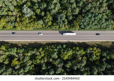 Cars on straight highway, top view - Powered by Shutterstock