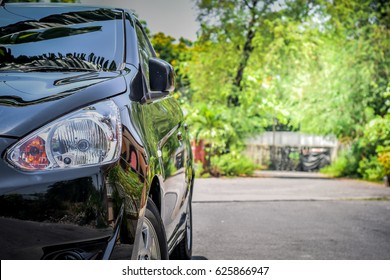 Cars Parked On The Street.Car On Street,Car On Road,Car Park On Road