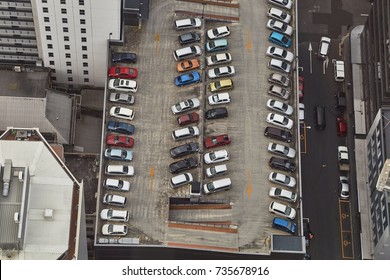 Cars In A Parking Lot From Above