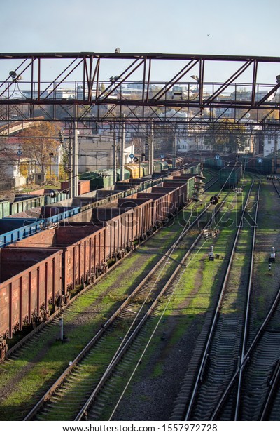 Cars\
and rails in the port - Ukraine, Odessa,\
17,10,2019