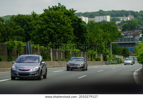 Cars rides on german\
autobahn