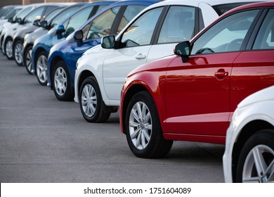 Cars In A Row. Used Car Sales