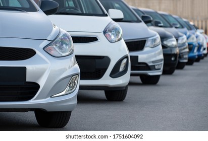 Cars In A Row. Used Car Sales