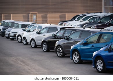 Cars In A Row. Used Car Sales
