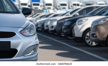 Cars in a rows. Used car sales - Shutterstock ID 1868784625