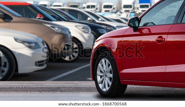 Cars in a rows. Used car\
sales