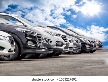 Cars For Sale Stock Lot Row. Car Dealer Inventory - Shutterstock ID 1333217891