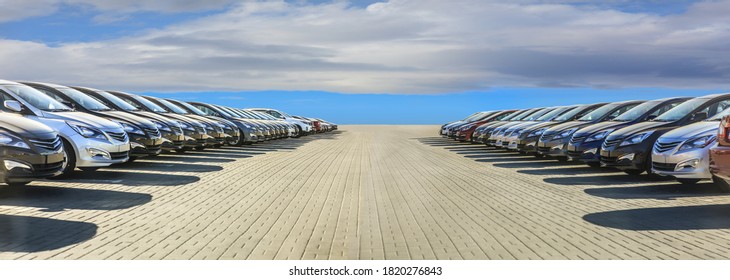 Cars For Sale Stock Lot Row. Car Dealer Inventory - Shutterstock ID 1820276843
