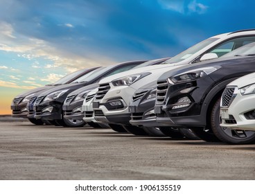 Cars For Sale Stock Lot Row. Car Dealer Inventory - Shutterstock ID 1906135519