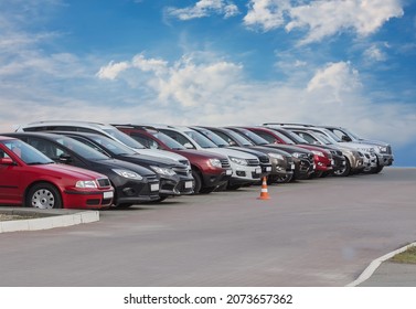 Cars For Sale Stock Lot Row. Car Dealer Inventory - Shutterstock ID 2073657362