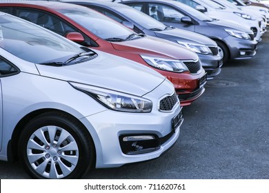 Cars For Sale Stock Lot Row. Car Dealer Inventory - Shutterstock ID 711620761