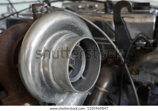 Car\'s turbo engine\
detail