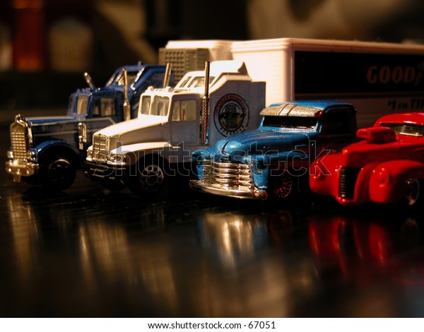 Cars: various lined up\
truck models