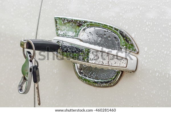 Cars with water drops\
the rainy season.