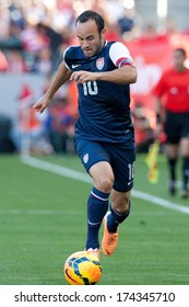 CARSON, CA. - FEB 01: USA M Landon Donovan #10 In Action During The U.S. Mens National Team Soccer Friendly Against Korea Republic On Feb 1st 2014 At The StubHub Center In Carson, Ca.