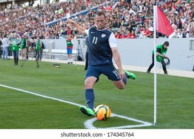 CARSON, CA. - FEB 01: USA M Brad Davis #11 In Action During The U.S. Mens National Team Soccer Friendly Against Korea Republic On Feb 1st 2014 At The StubHub Center In Carson, Ca.