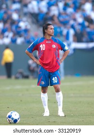 CARSON, CA. - JULY 3: Concacaf Gold Cup Soccer Match, Costa Rica Vs. El Salvador At The Home Depot Center In Carson. Walter Centeno Waiting For Play To Resume On July 3, 2009.