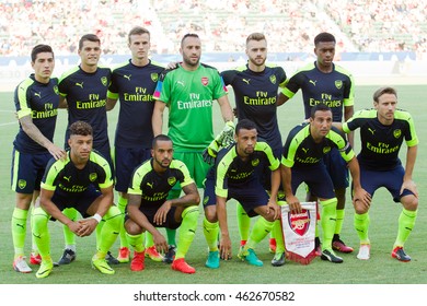 CARSON, CA - JULY 31: Arsenal Starting 11 Before The Friendly Soccer Game Between Chivas Guadalajara And Arsenal On July 31st 2016 At The StubHub Center.