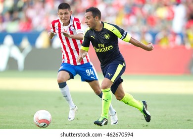 CARSON, CA - JULY 31: Santi Cazorla In Action During The Friendly Soccer Game Between Chivas Guadalajara And Arsenal On July 31st 2016 At The StubHub Center.