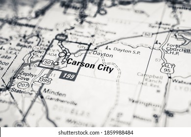 Carson City USA Map, Atlas Travel Background