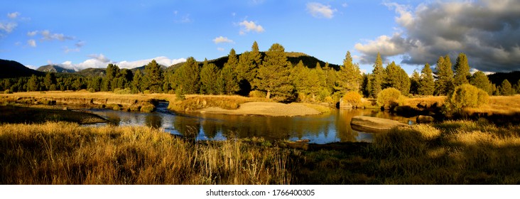 Carson Creek Panorama, Fall, Near Lake Tahoe, California 