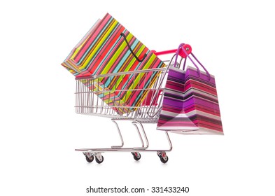 Cart In Holiday Shopping Concept