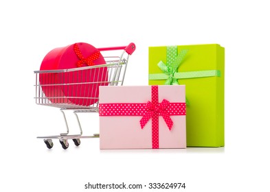 Cart In Holiday Shopping Concept