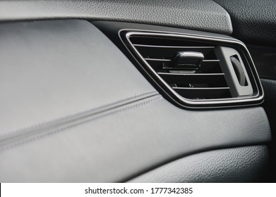 Cart Ventilation Hole On Car Dashboard Close Up View