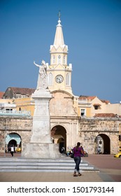 Cartagena, Bolivar, Colombia. February 15, 2010: Camellon de los martires, Clock Tower