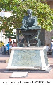 Cartagena, Bolivar, Colombia. February 15, 2009: Cervantes Monument