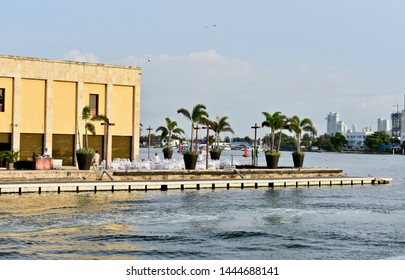 Cartagena, Bolívar/ Colombia; 06/13/2019: View Of The Bay Of Cartagena And The Julio César Turbay Ayala Convention Center.