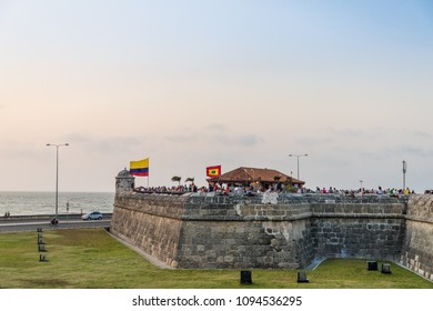 Cartagena, Colombia. April 2018. A View Of Café Del Mar, Along The Malencon, In Cartegena, Colombia.