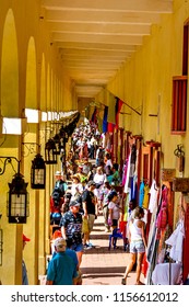 Cartagena, Colombia - February 10, 2013: View On Sweet Market By Portal De Los Dulces 