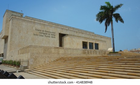 Cartagena De Indias, Bolivar / Colombia - April 10 2016: View Of The Julio Cesar Turbay Ayala Convention Center In The City Of Cartagena De Indias