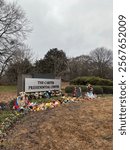 The Carter Presidential Center memorial with flowers in Atlanta, GA