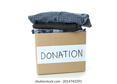 Carton Donation Box Isolated On White Background